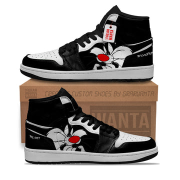 Sylvester The Cat High-Top Leather Sneakers Custom