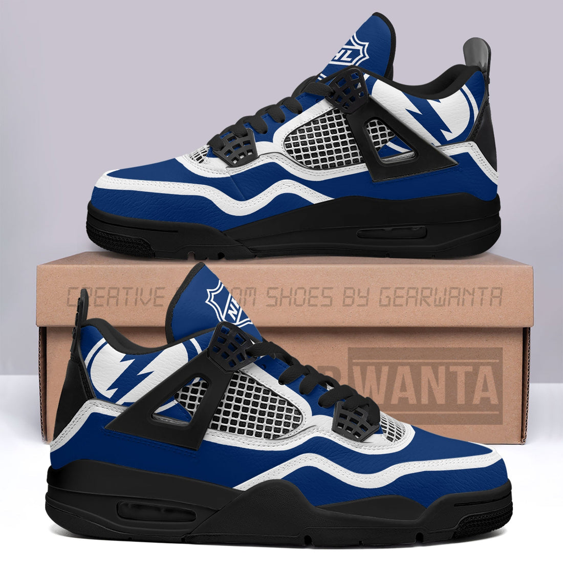 Tampa Bay Lightning Aj4 Sneakers Custom Shoes-Gear Wanta