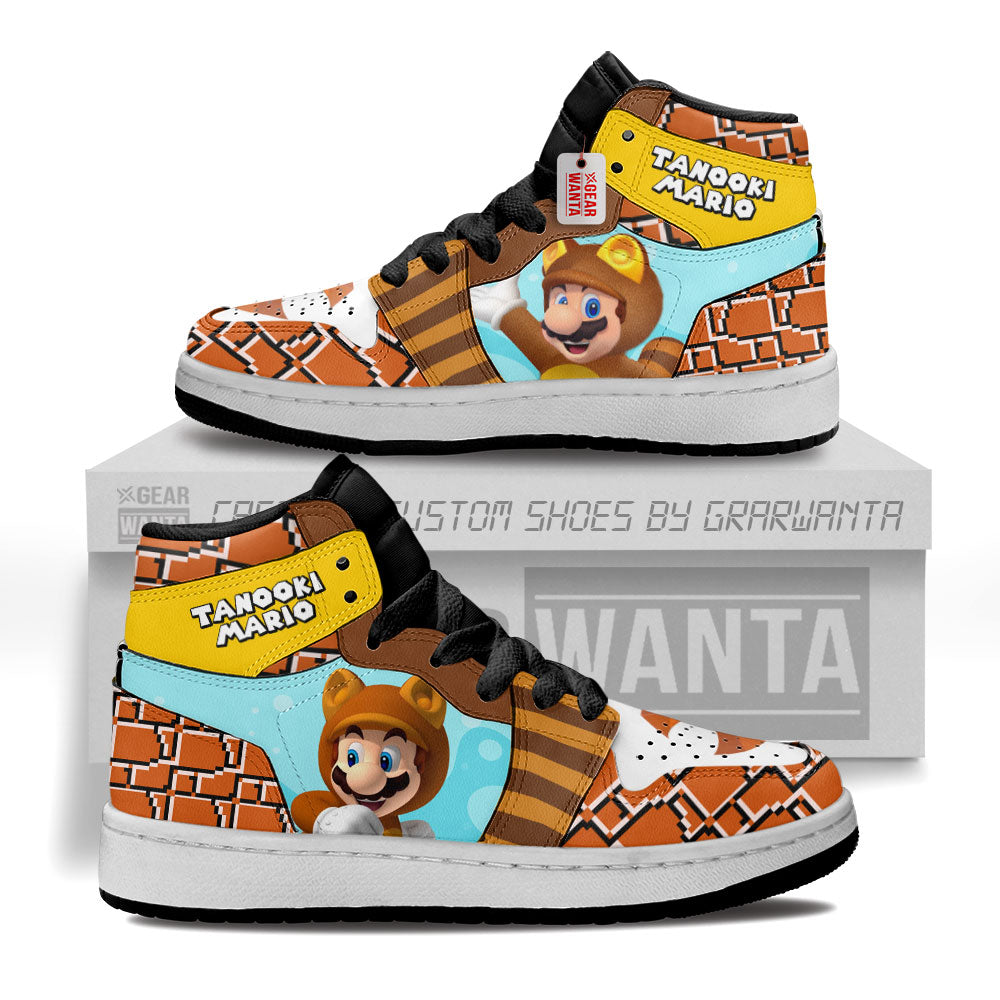 Tanooki Mario Kid J1s Sneakers Personalized Cartoon Collection - Gearwanta.com