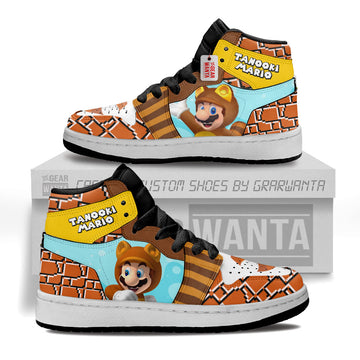 Tanooki Mario Kid J1s Sneakers Personalized Cartoon Collection - Gearwanta.com