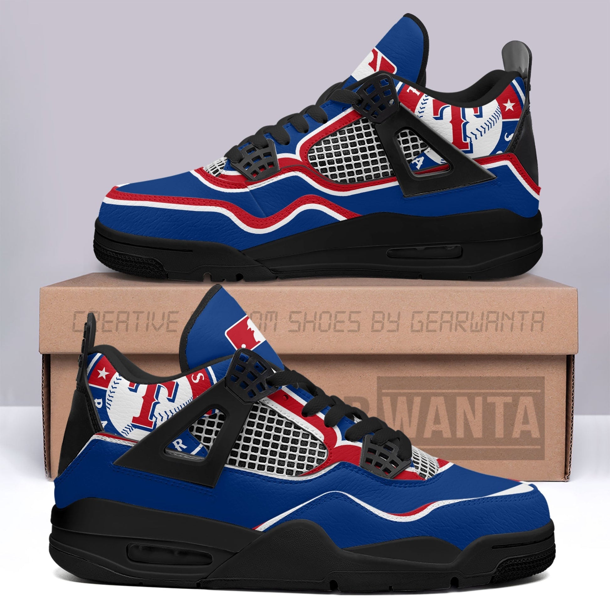 Texas Rangers Aj4 Sneakers Custom Shoes-Gear Wanta