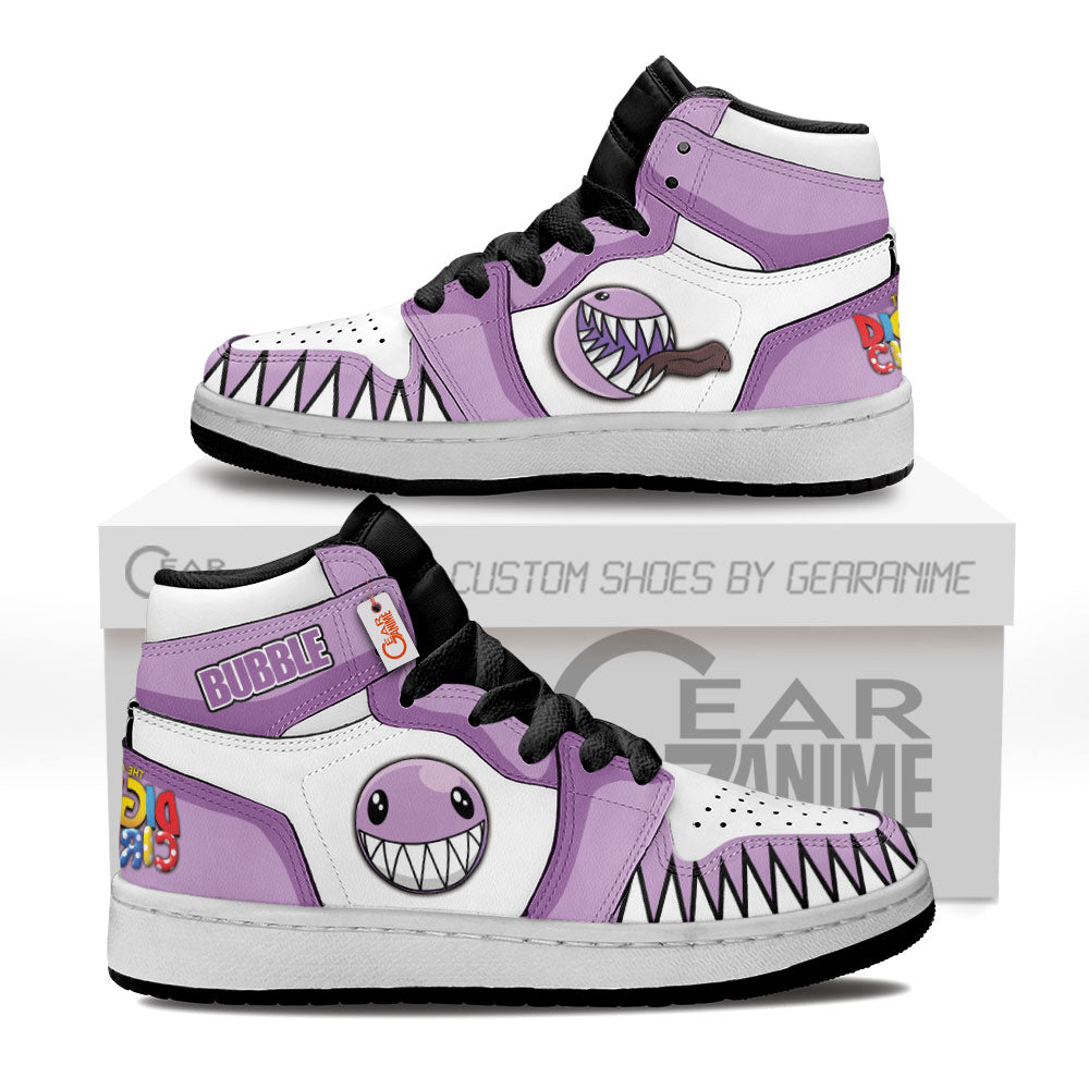 Mn09102501 The Amazing Digital Bubble Kid High-Top Leather Sneakers