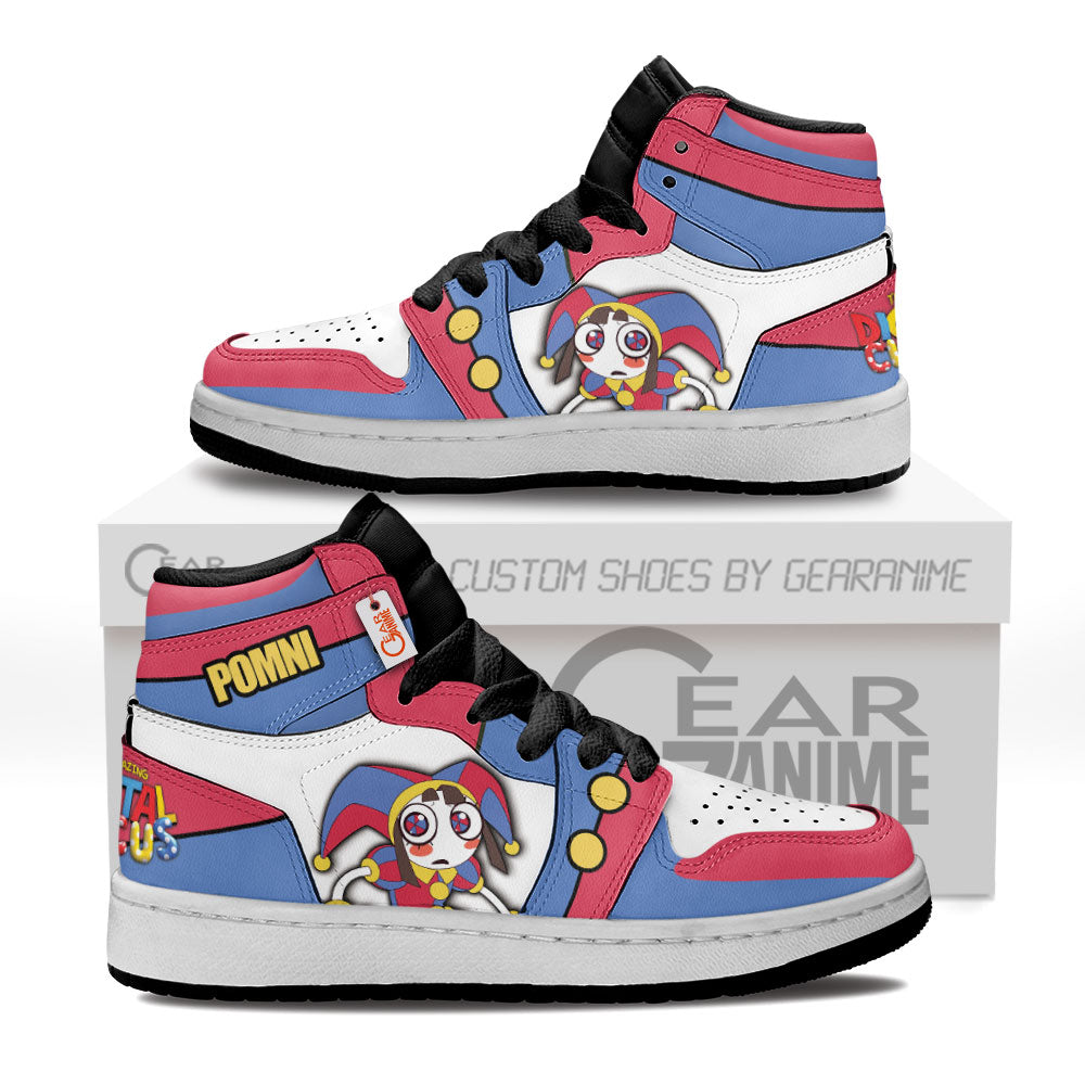 The Amazing Digital Circus Pomni Kid High-Top Leather Sneakers