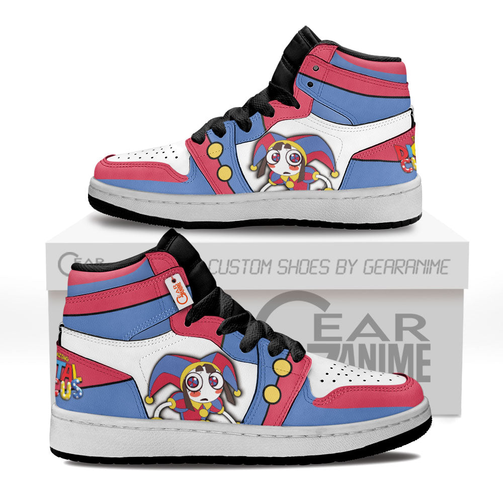 The Amazing Digital Circus Pomni Kid High-Top Leather Sneakers