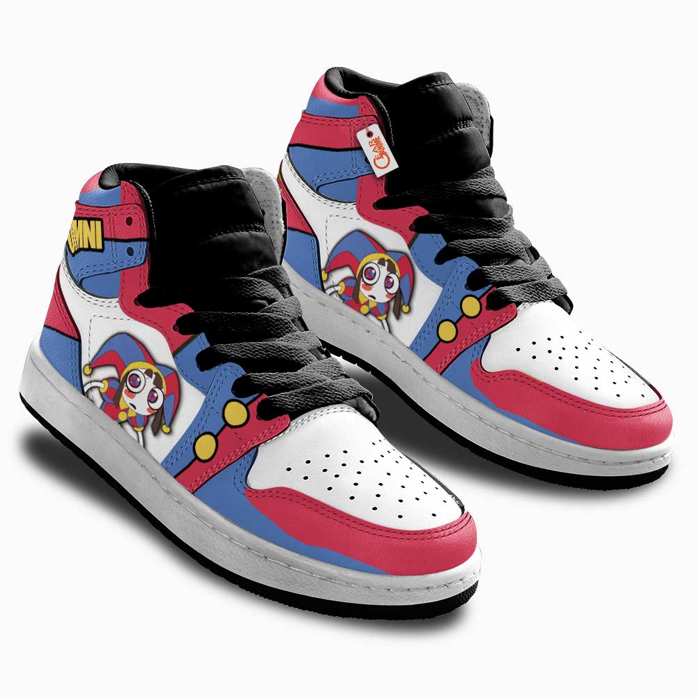 The Amazing Digital Circus Pomni Kid High-Top Leather Sneakers
