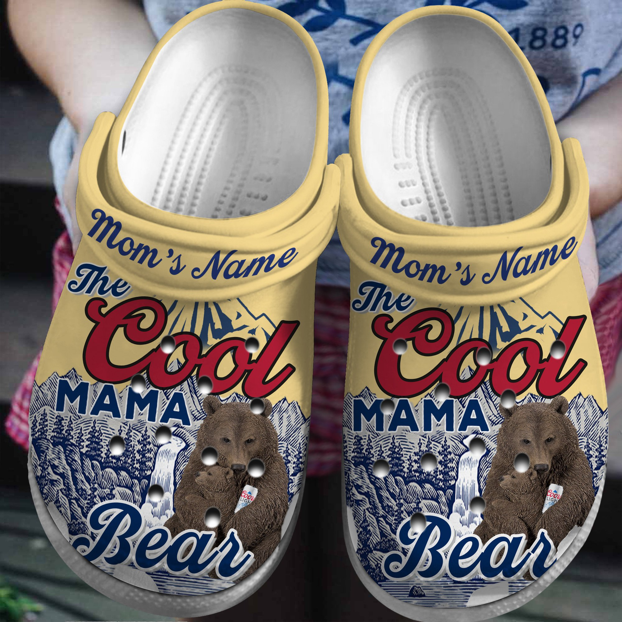 The Cool Mom's Bear Clogs Shoes Coors Light Personalized