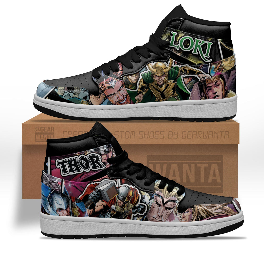 Thor and Loki J1 Sneakers Custom Superheroes Shoes-Gear Wanta