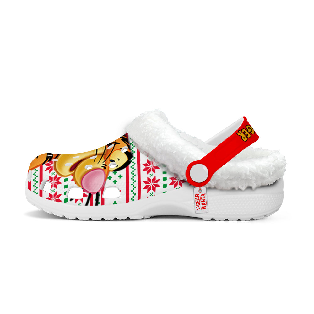 Tigger Fleece Clogs Shoes Christmas Custom For FansGearwanta.com- 2- Gearwanta.com