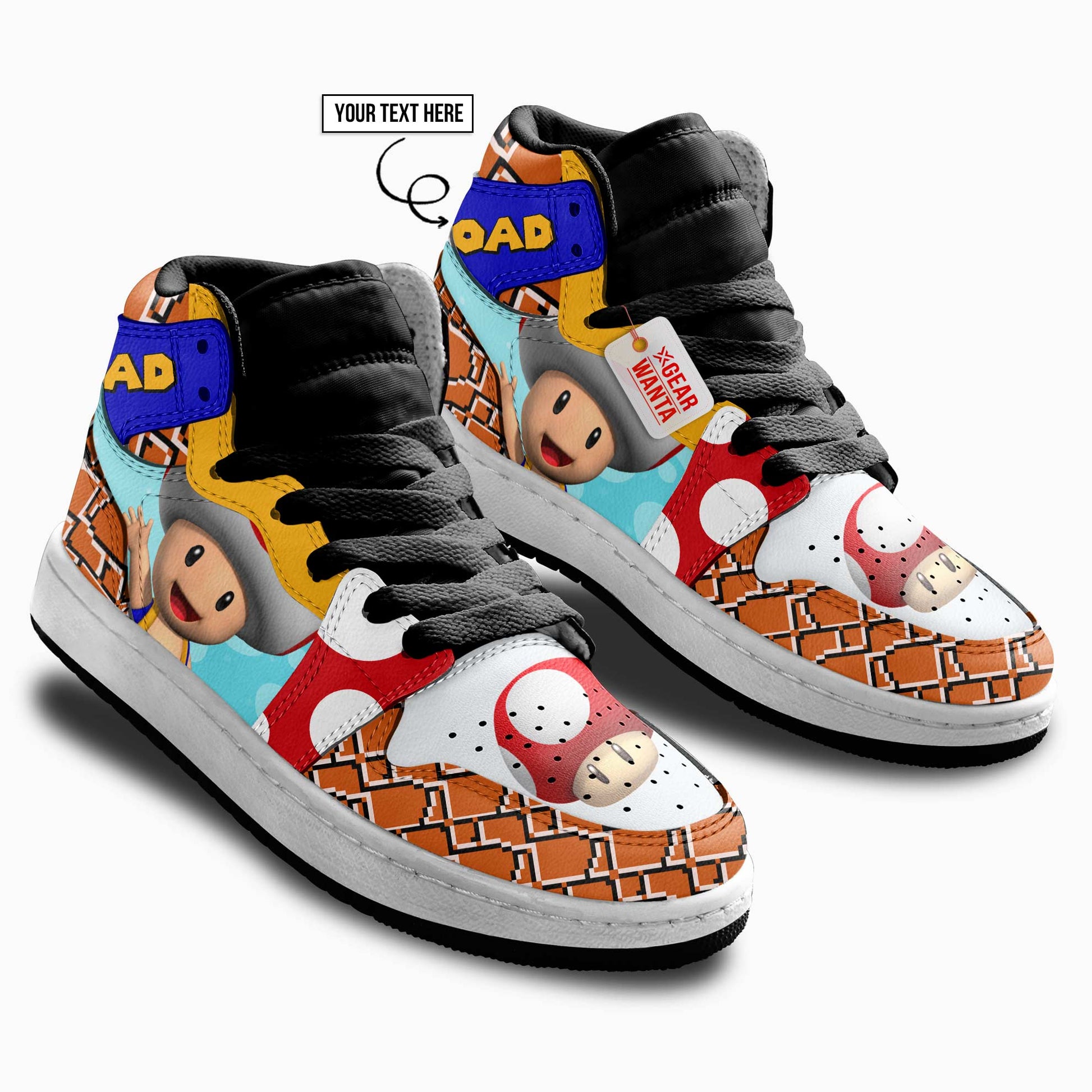 Toad Kid J1s Sneakers Personalized Cartoon Collection - Gearwanta.com