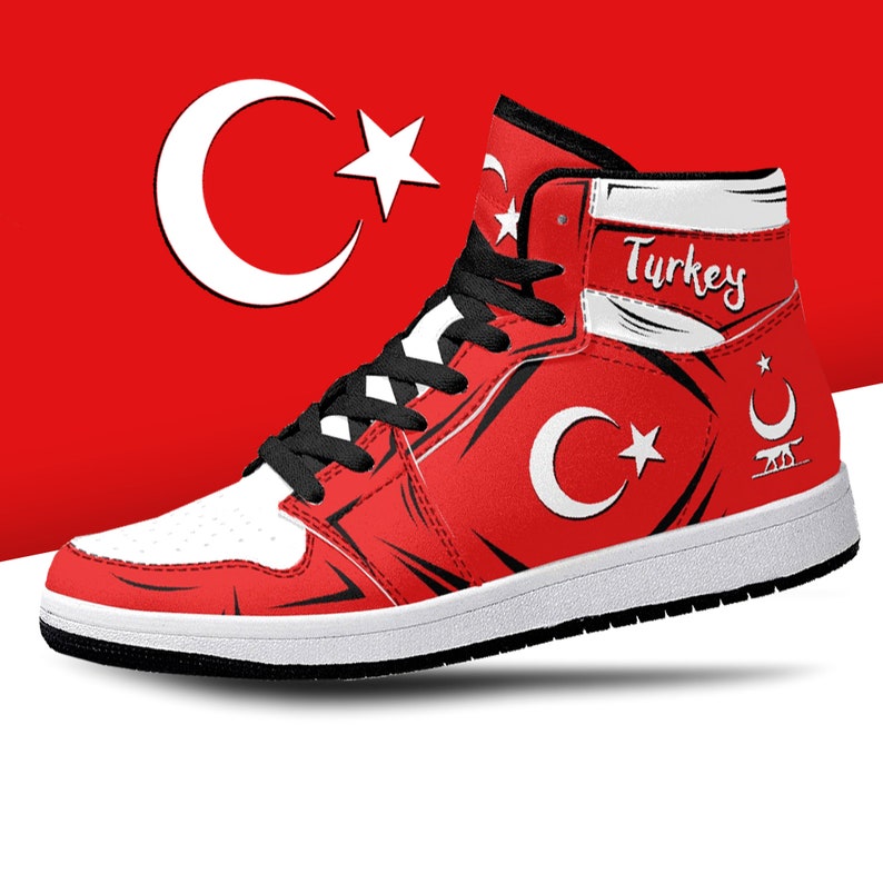 Turkey Flag JD1 High Top Shoes 