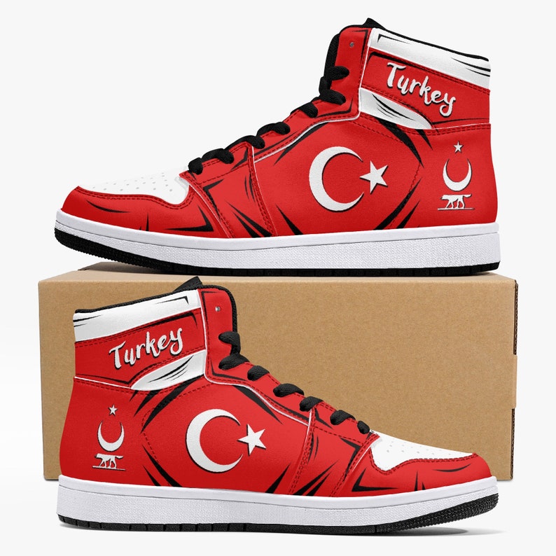 Turkey Flag JD1 High Top Shoes 