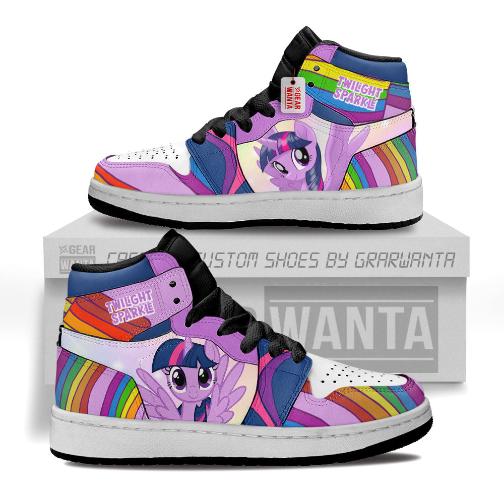 Twilight Sparkle Kid J1s Sneakers Personalized Cartoon Collection - Gearwanta.com