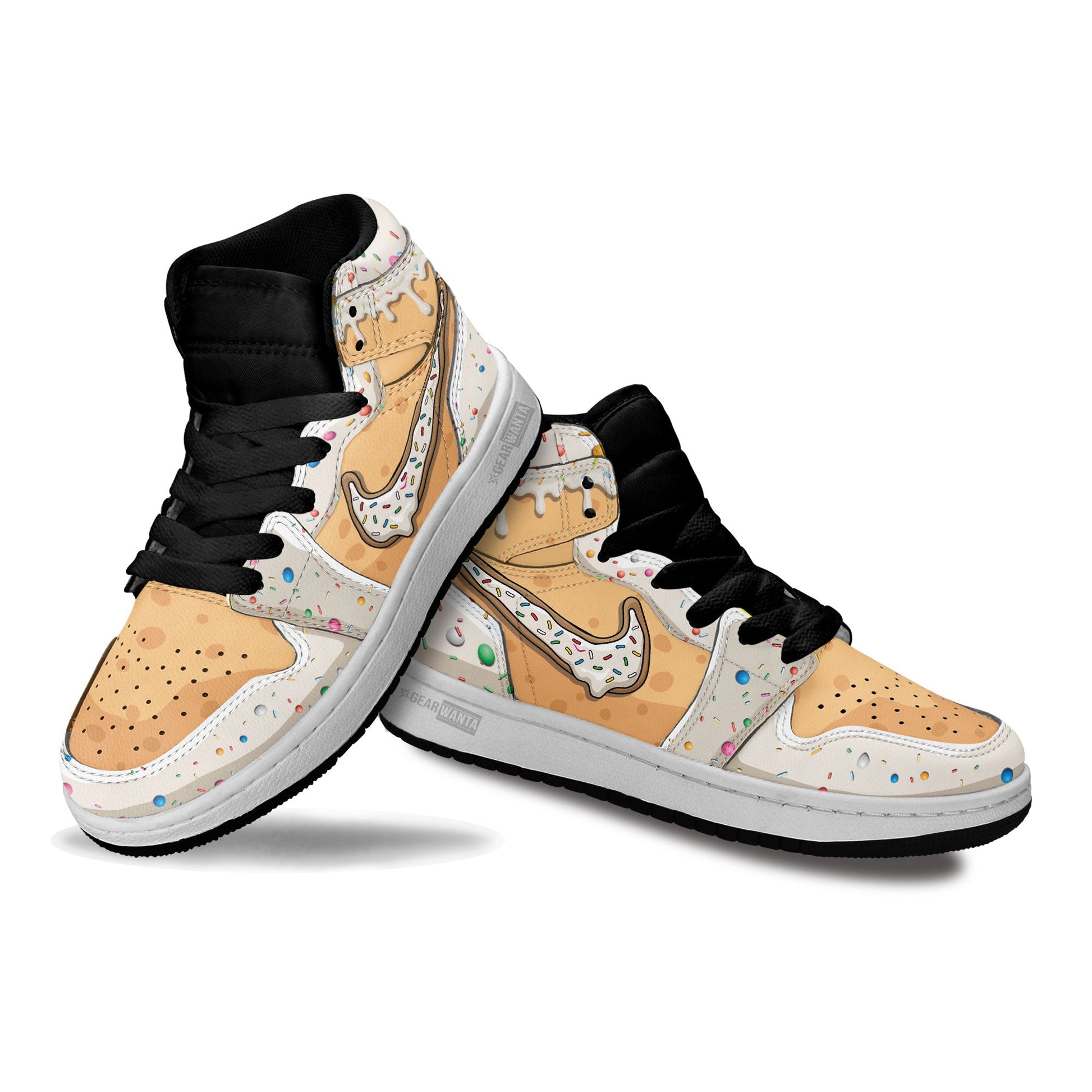 Vanilla Frosted Donut Kid Sneakers Custom For Kids-Gear Wanta