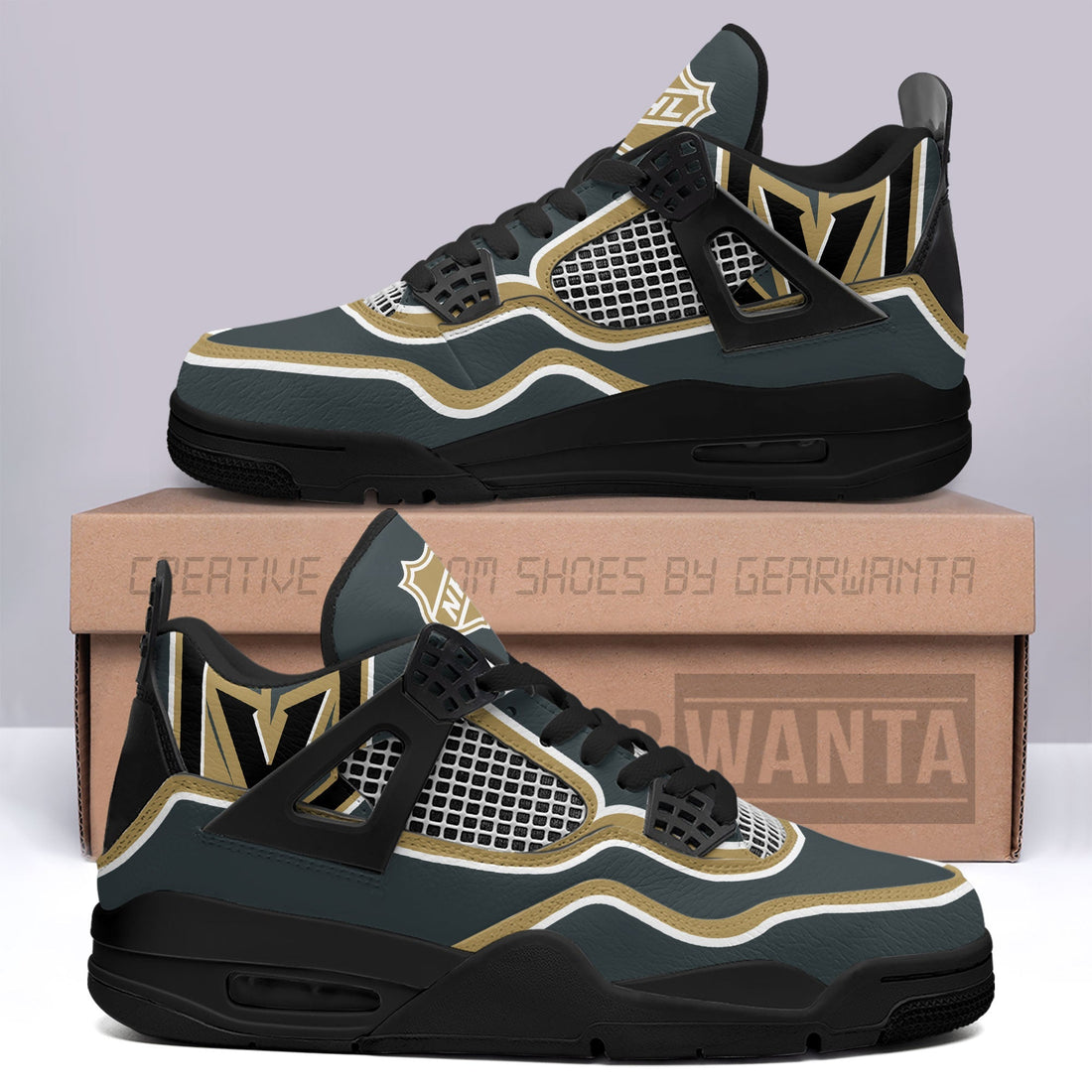 Vegas Golden Knights Aj4 Sneakers Custom Shoes-Gear Wanta