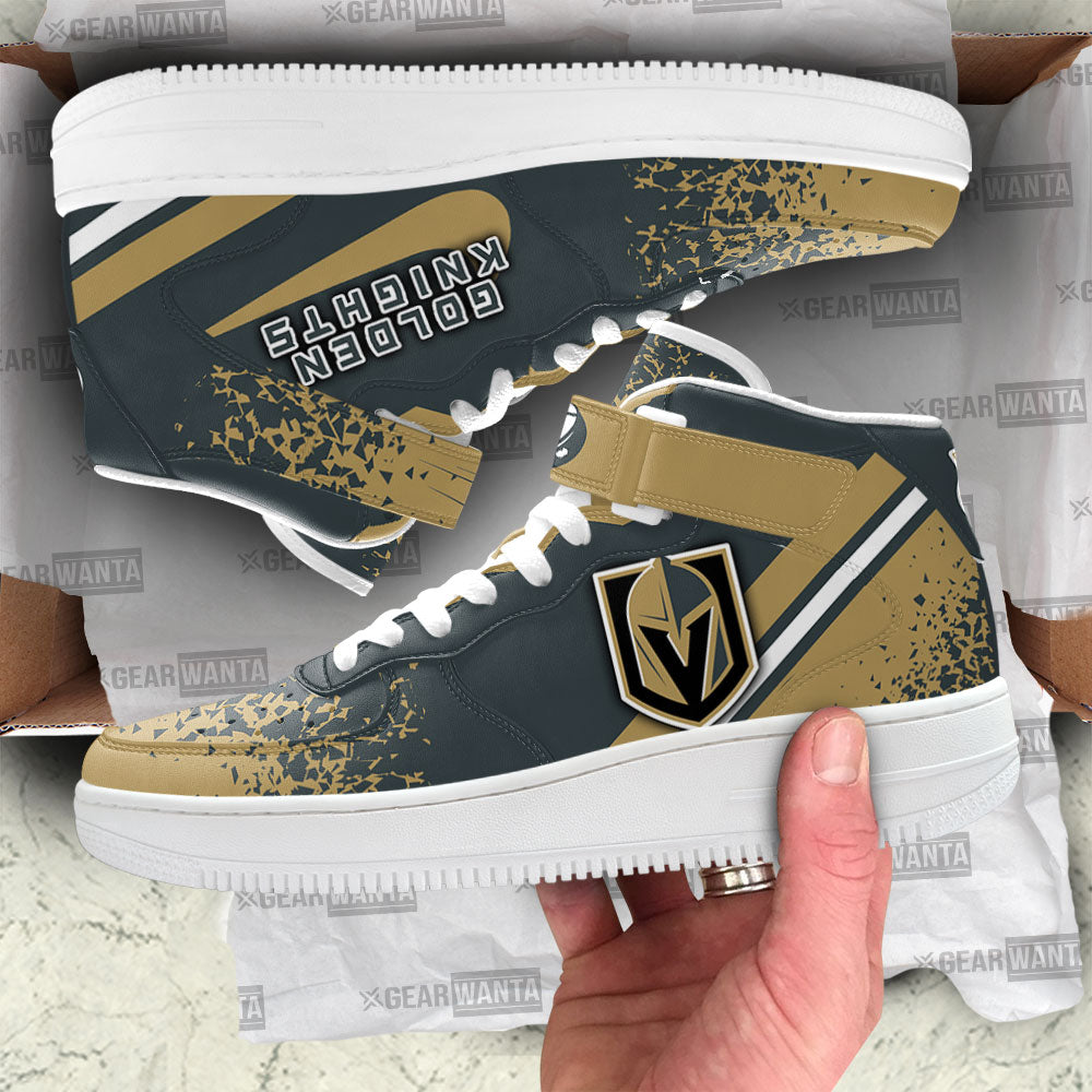 Vegas Golden Knights Air Mid Shoes Custom Hockey Sneakers Fans-Gear Wanta