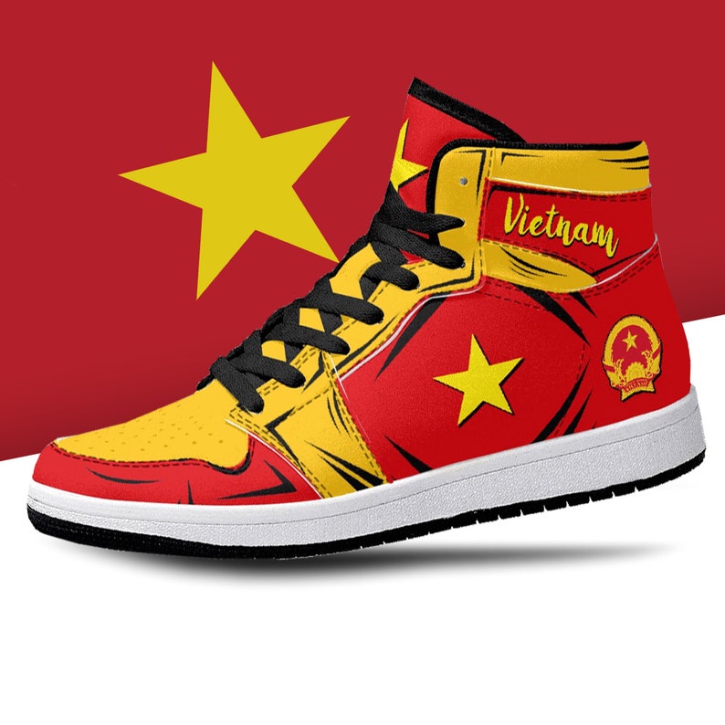 Vietnam Flag JD1 High Top Shoes 