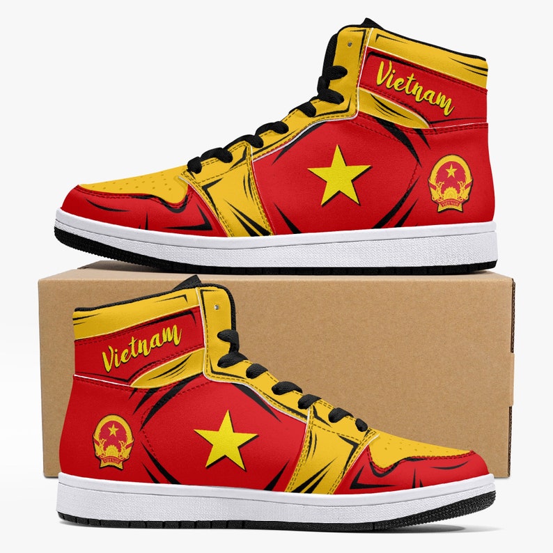 Vietnam Flag JD1 High Top Shoes 