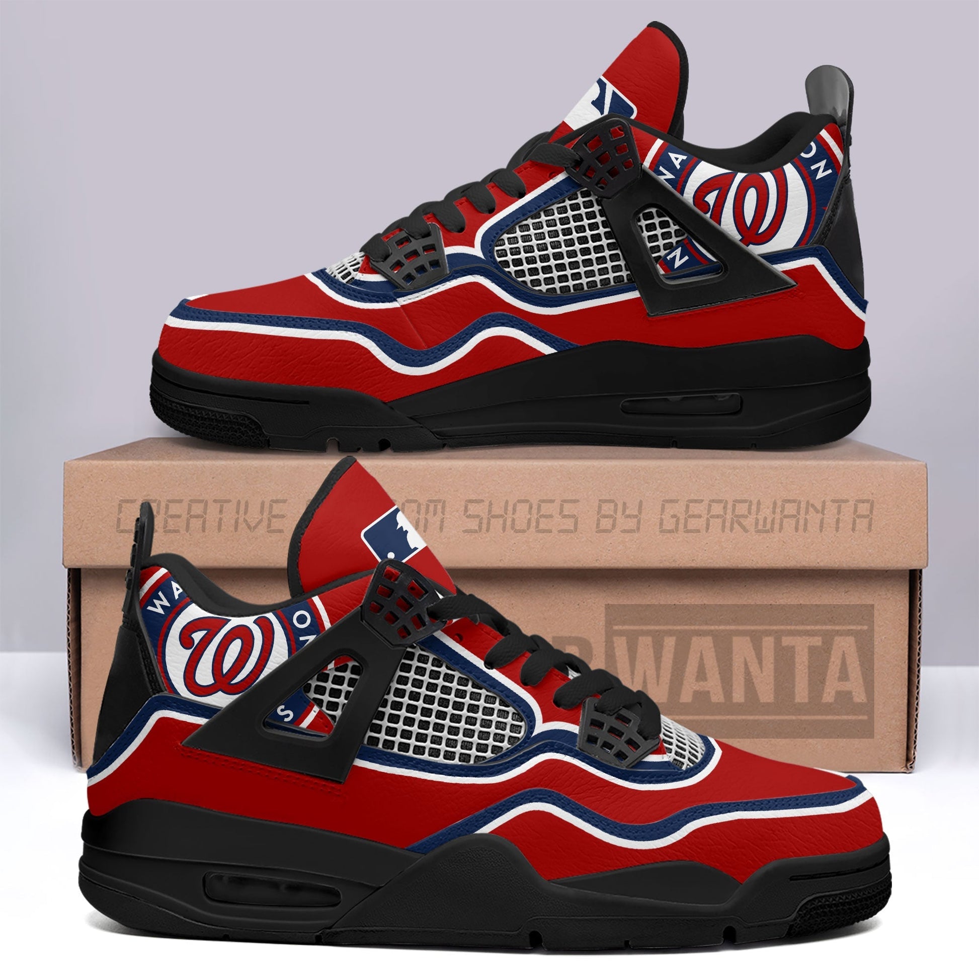 Washington Nationals Aj4 Sneakers Custom Shoes-Gear Wanta