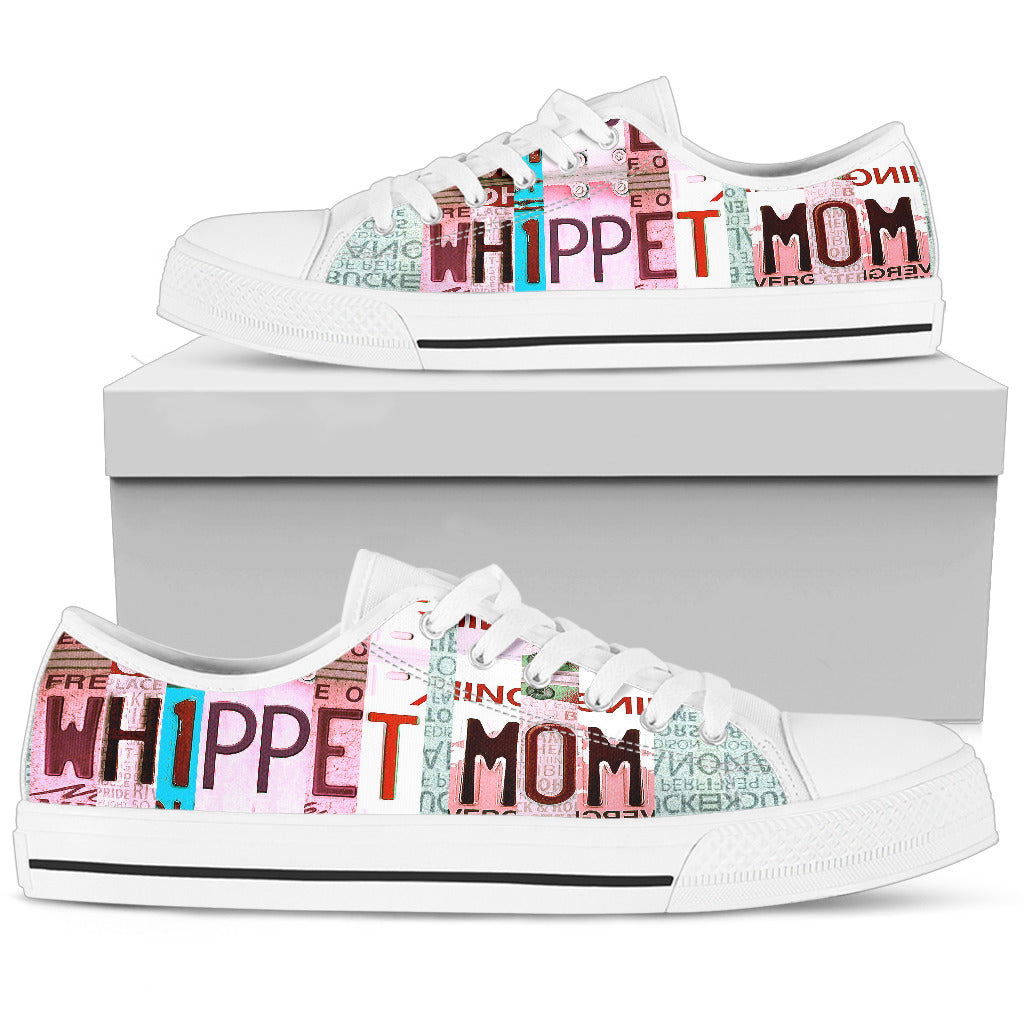 Whippet Mom Print Low Top Canvas Shoes-Gear Wanta