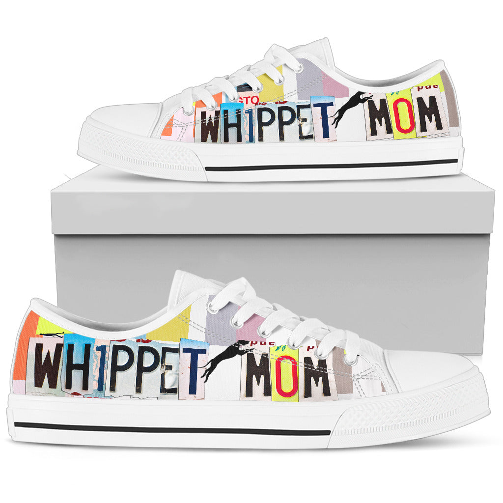 Whippet Mom Print Low Top Canvas Shoes for Women-Gear Wanta