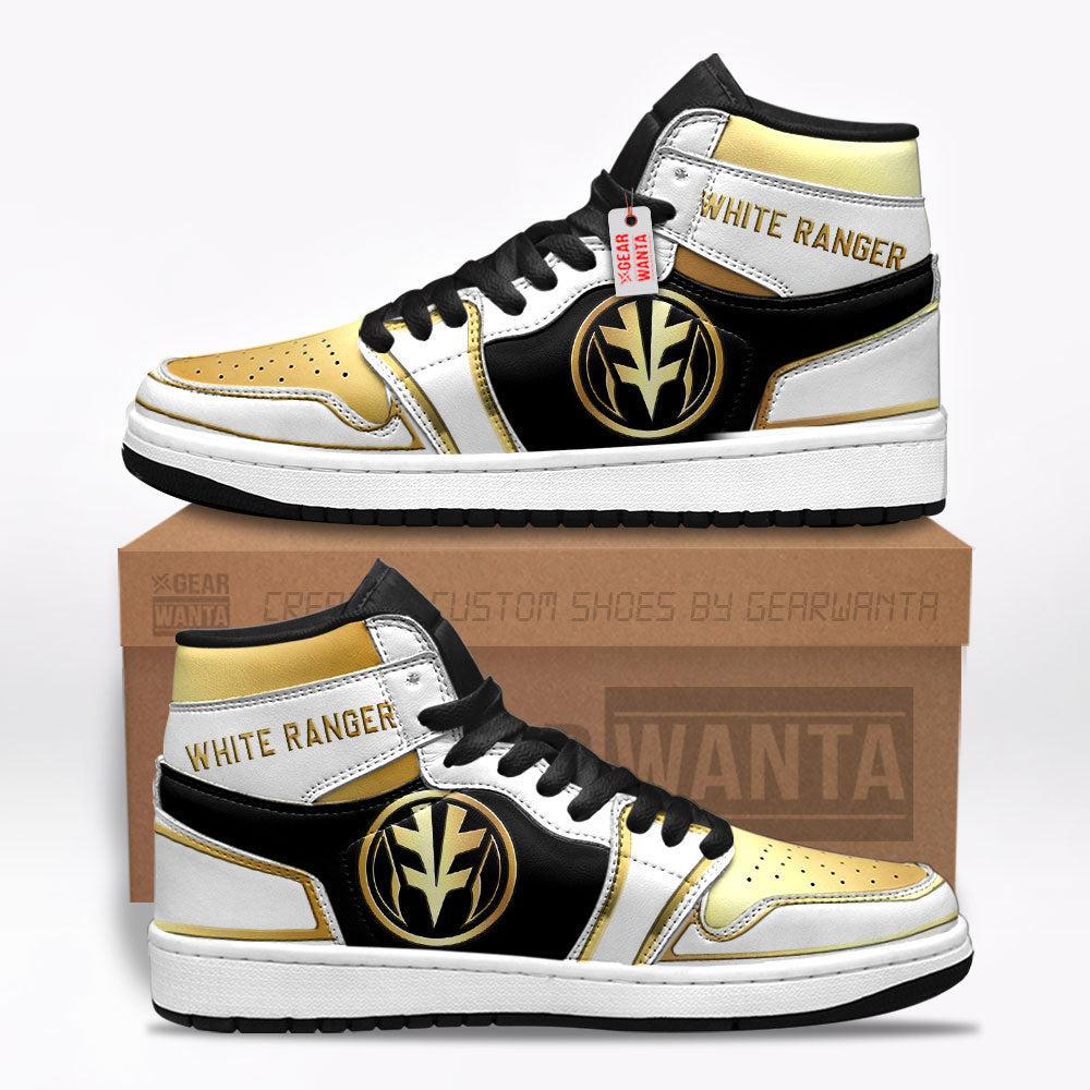 White Ranger Mighty Morphin Power Rangers J1 Shoes Custom Sneakers TT12-Gear Wanta