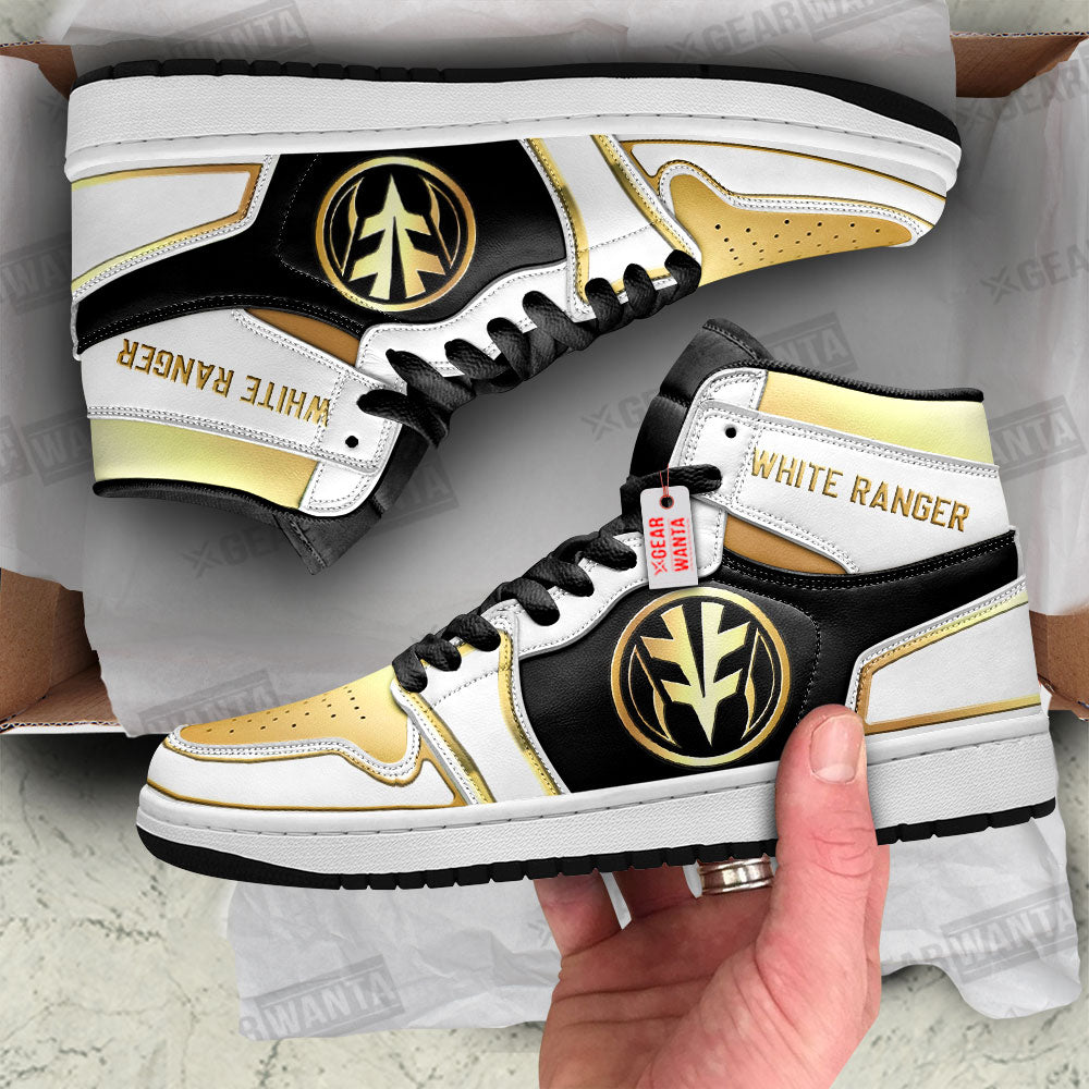 White Ranger Mighty Morphin Power Rangers J1 Shoes Custom Sneakers TT12-Gear Wanta