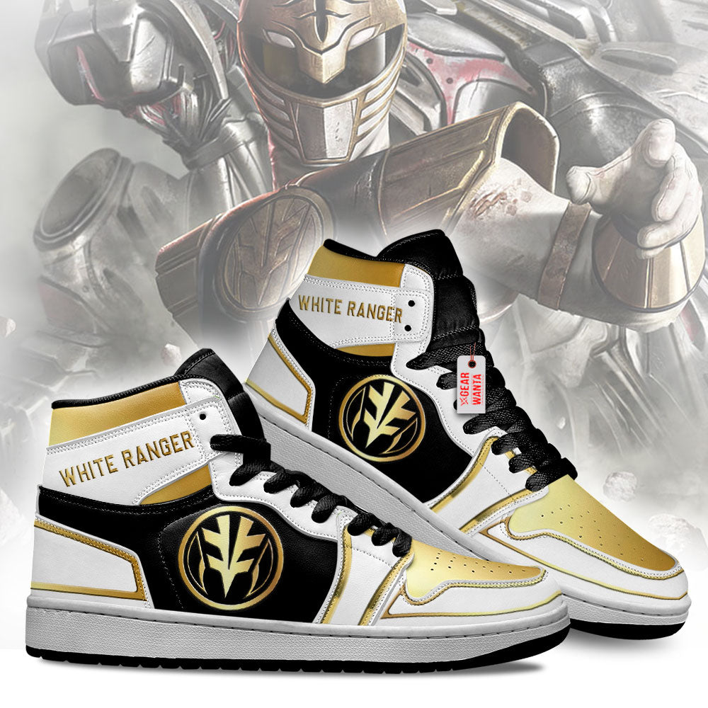 White Ranger Mighty Morphin Power Rangers J1 Shoes Custom Sneakers TT12-Gear Wanta