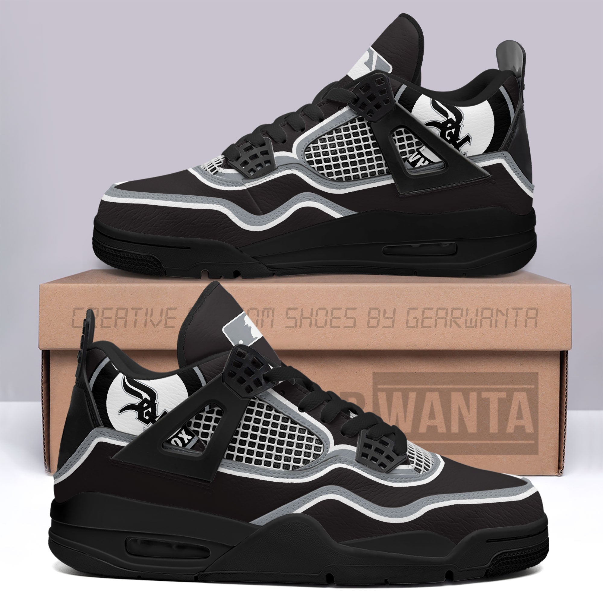 White Sox Aj4 Sneakers Custom Shoes-Gear Wanta