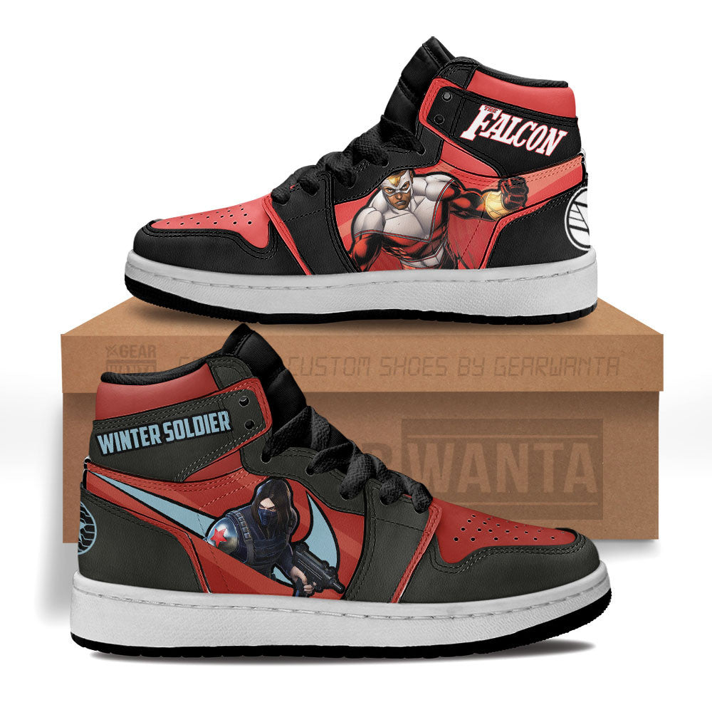 Winter Soldier vs Falcon Kid Sneakers Custom-Gear Wanta