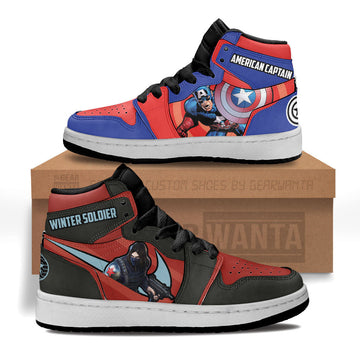 Winter Soldier vs US Captain Kid Sneakers Custom-Gear Wanta