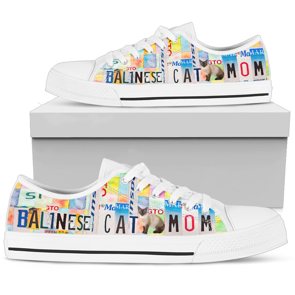 Women's Low Top Canvas Shoes For Balinese Cat Mom-Gear Wanta