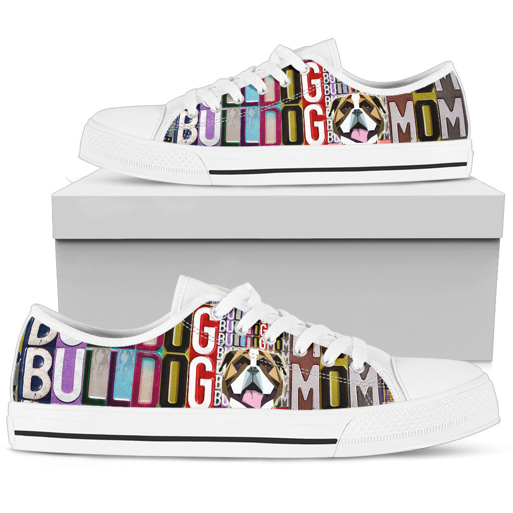 Women's Low Top Canvas Shoes For Bulldog Mom-Gear Wanta