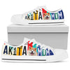 Women's Low Top Canvas Shoes For Cute Akita Mom-Gear Wanta