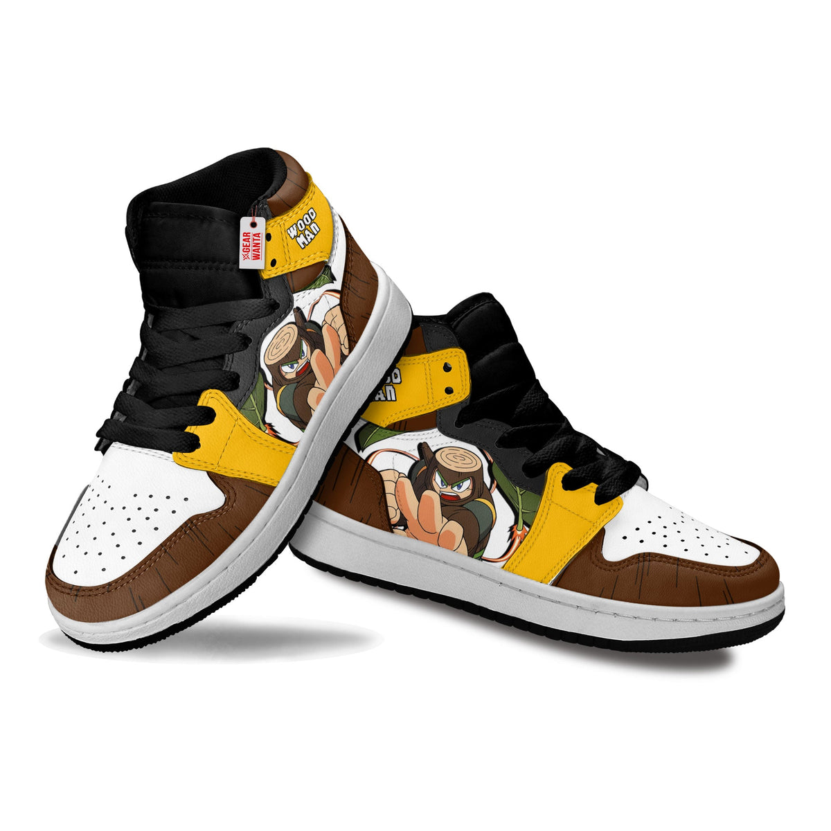 Wood Man Mega Man Kid Sneakers Custom For Kids-Gear Wanta