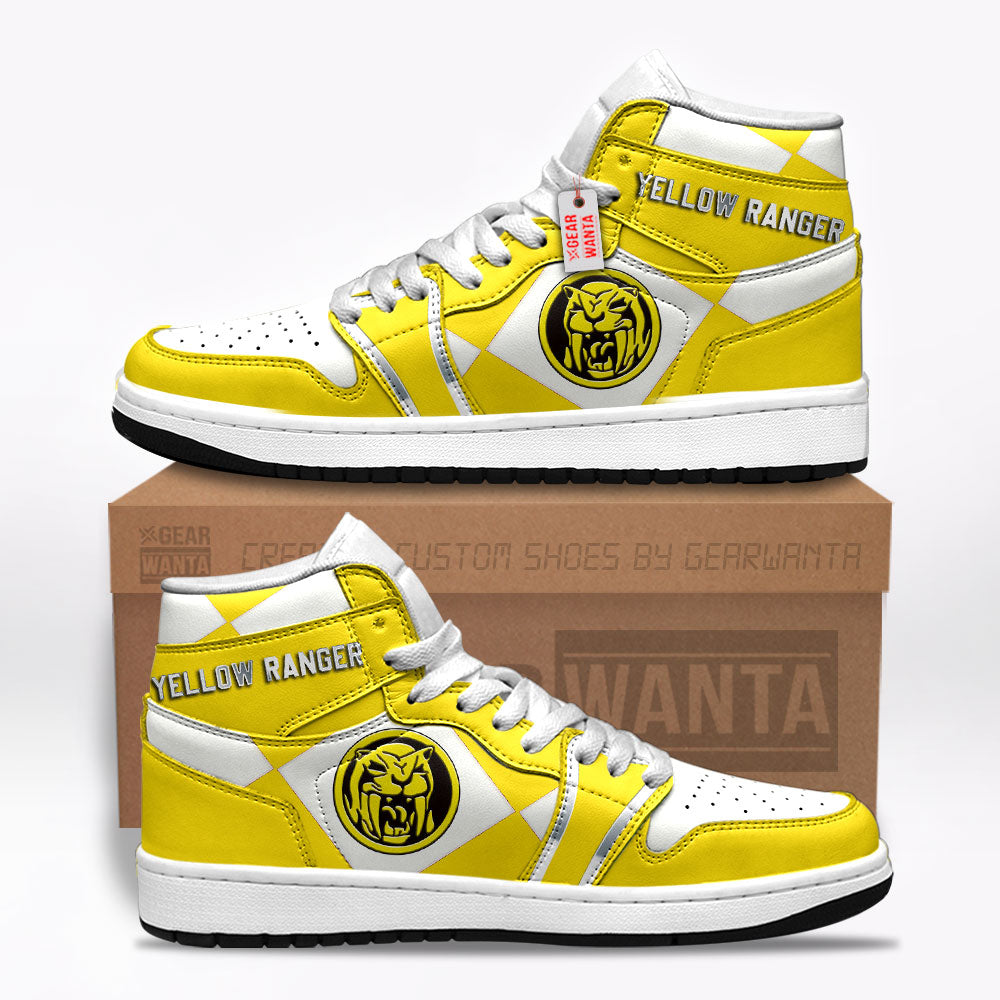Yellow Ranger Mighty Morphin Kid Sneakers Custom For Kids-Gear Wanta
