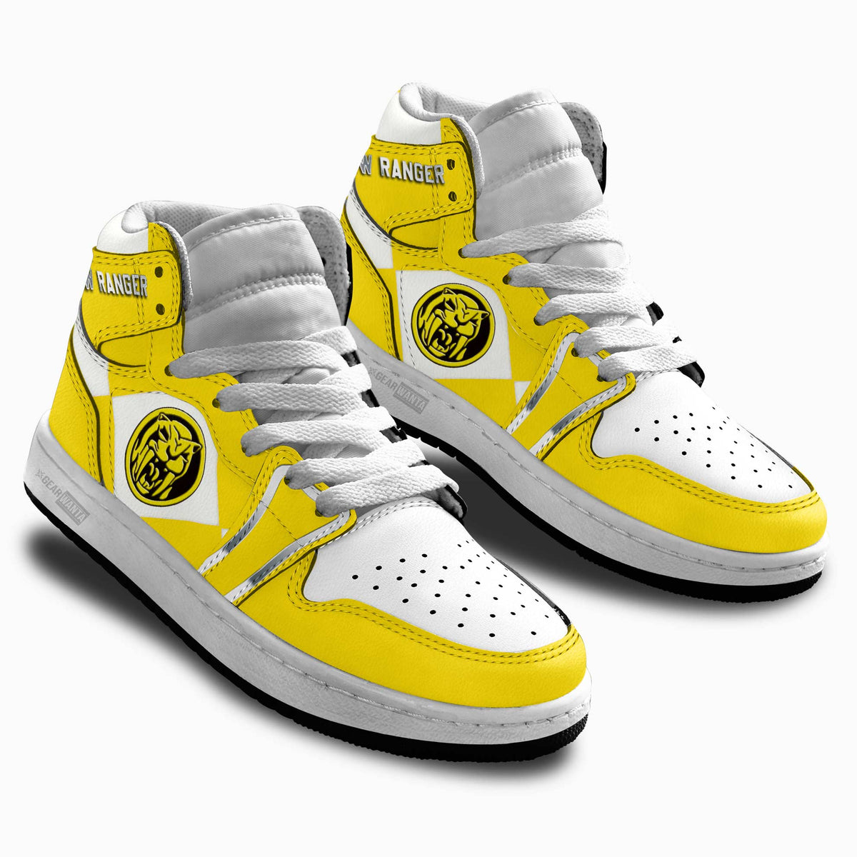 Yellow Ranger Mighty Morphin Kid Sneakers Custom For Kids-Gear Wanta