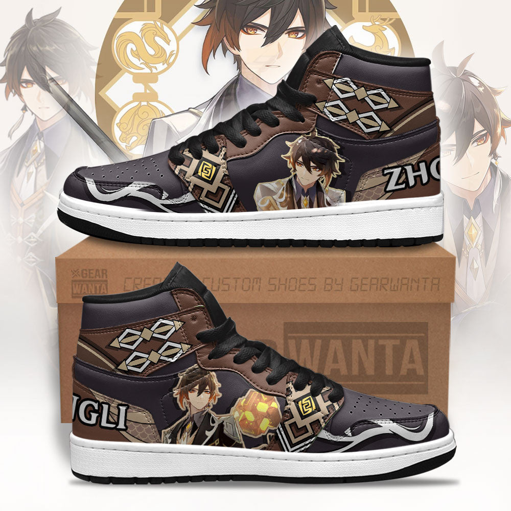 Zhongli Genshin Sneakers Custom For Gamer-Gear Wanta