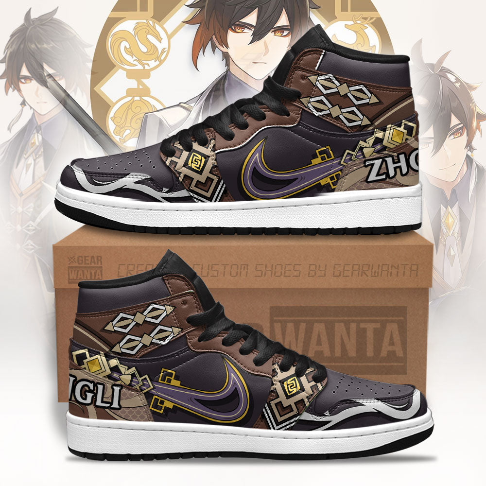 Zhongli Genshin Sneakers Custom For Gamer-Gear Wanta