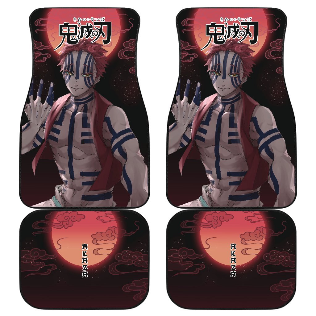 Akaza Demon Slayer Under The Moon Car Floor Mats Anime-Gear Wanta