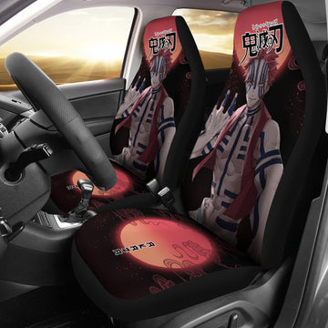 Akaza Demon Slayer Under The Moon Car Seat Covers Custom Anime Car Accessories-Gear Wanta