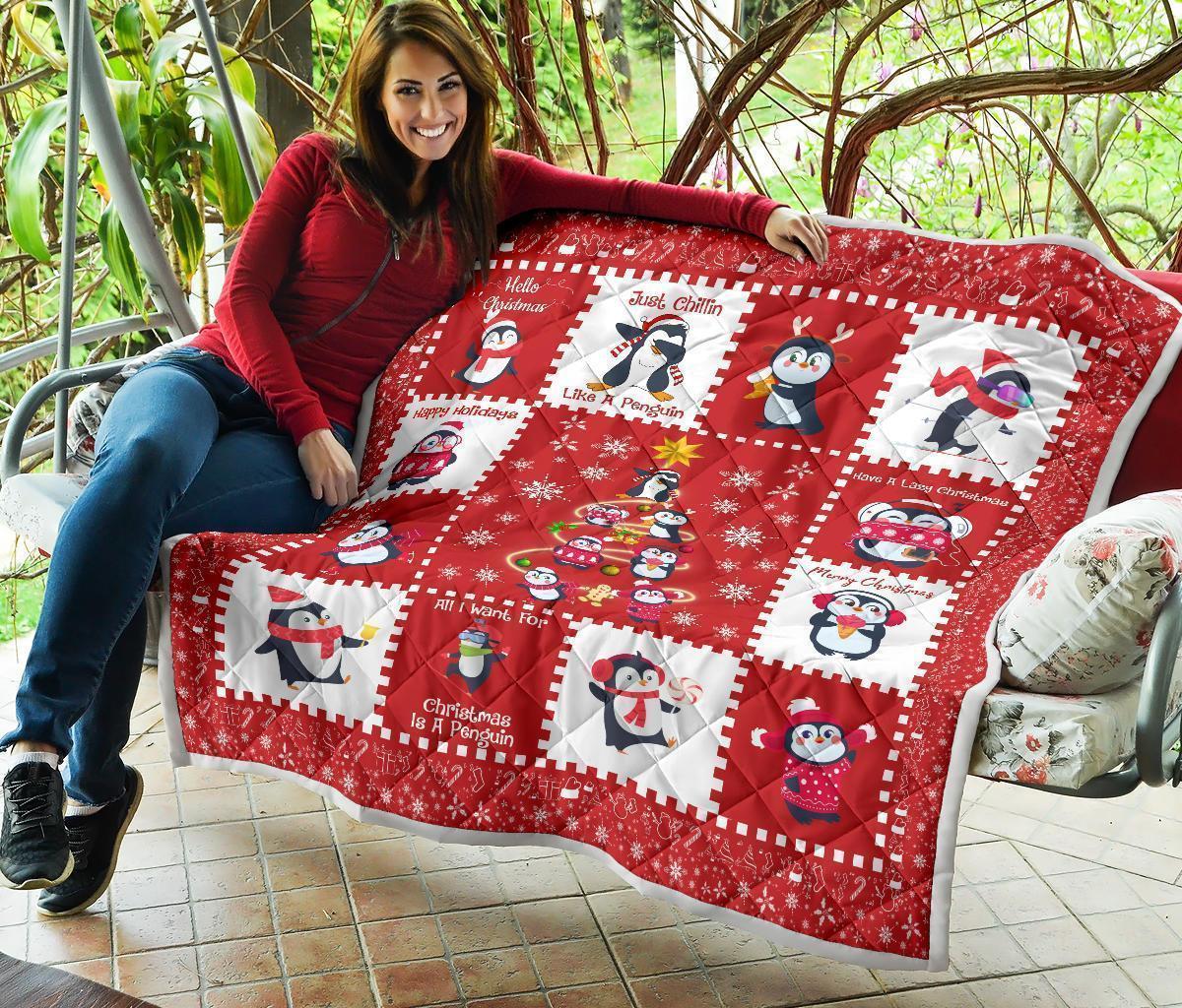 All I Want For Christmas Is Penguin Quilt Blanket Xmas Gift Idea-Gear Wanta