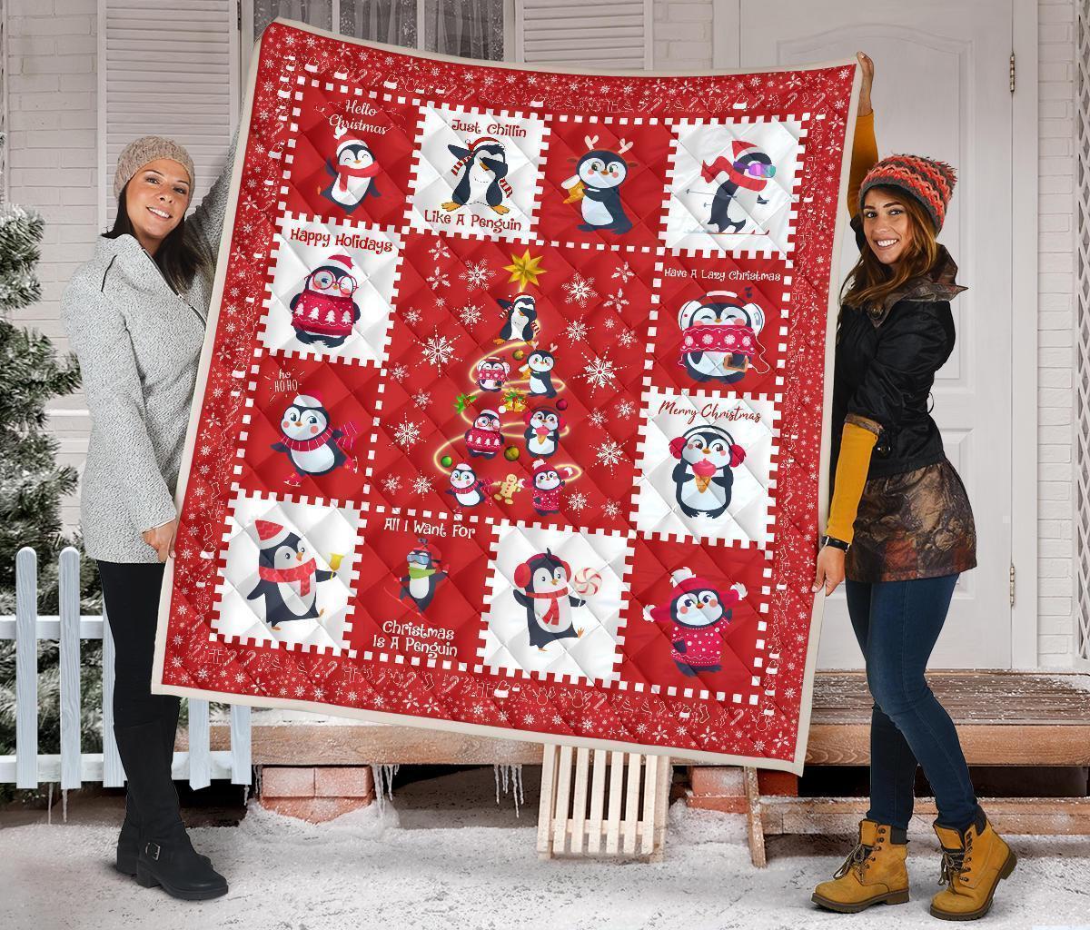 All I Want For Christmas Is Penguin Quilt Blanket Xmas Gift Idea-Gear Wanta
