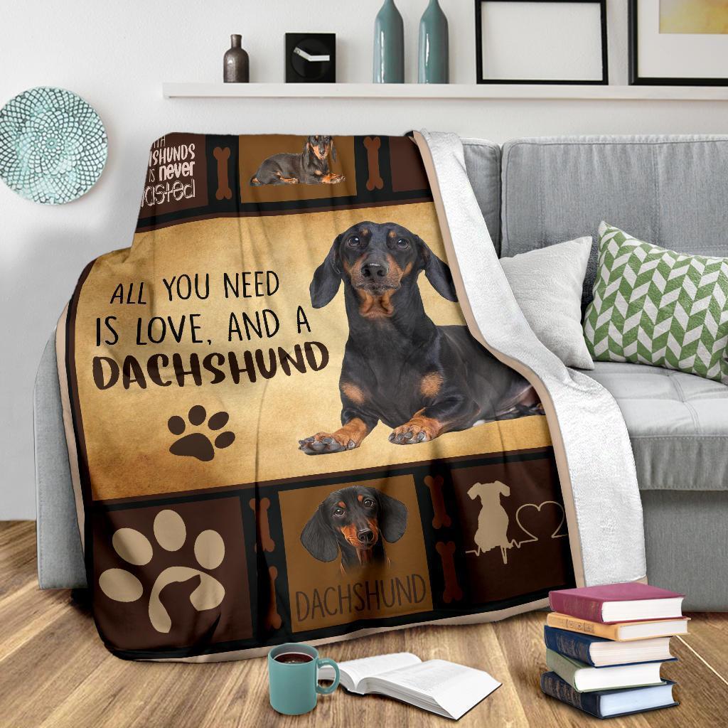 All You Need Is A Dachshund Dog Fleece Blanket Funny-Gear Wanta