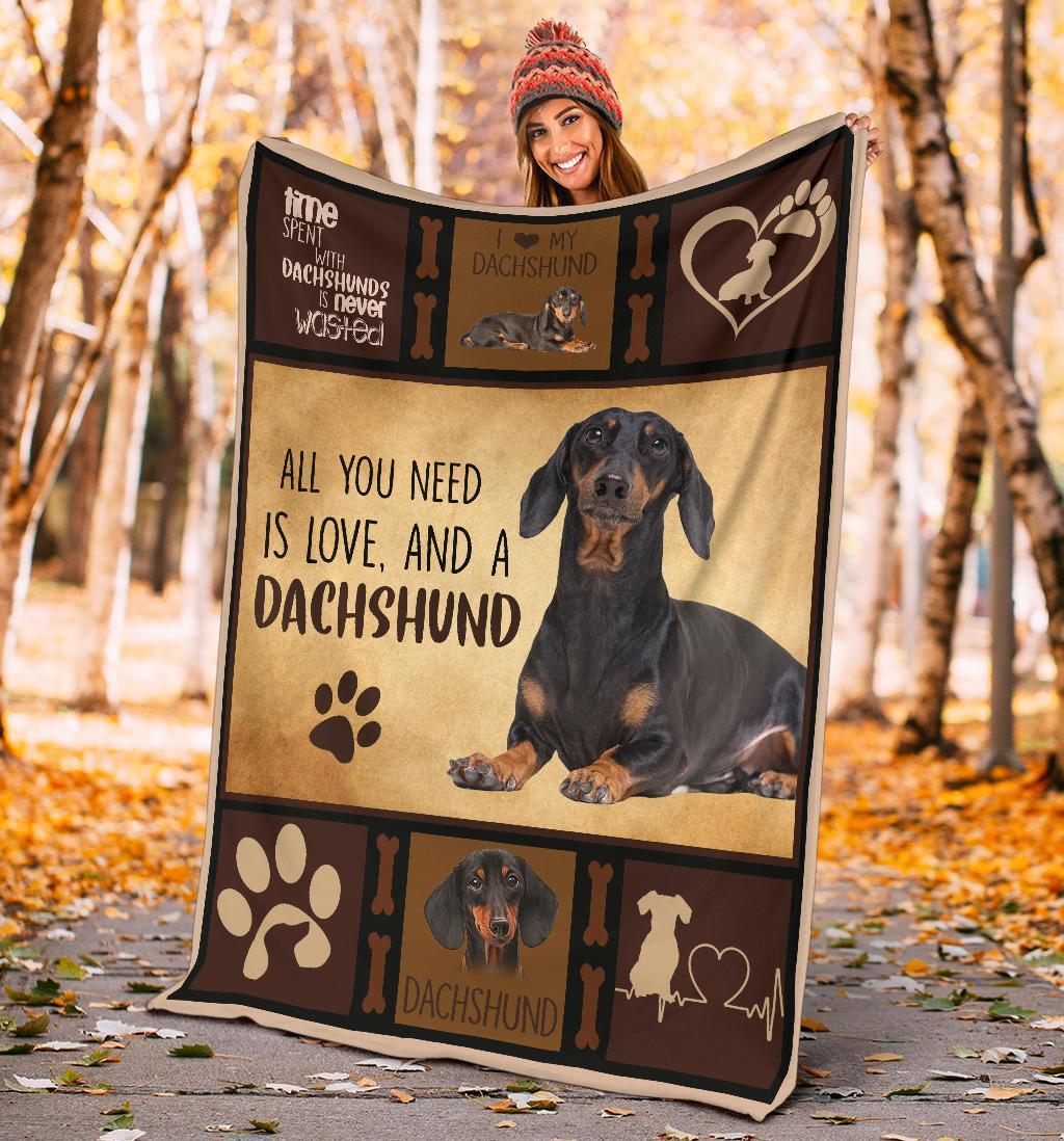 All You Need Is A Dachshund Dog Fleece Blanket Funny-Gear Wanta