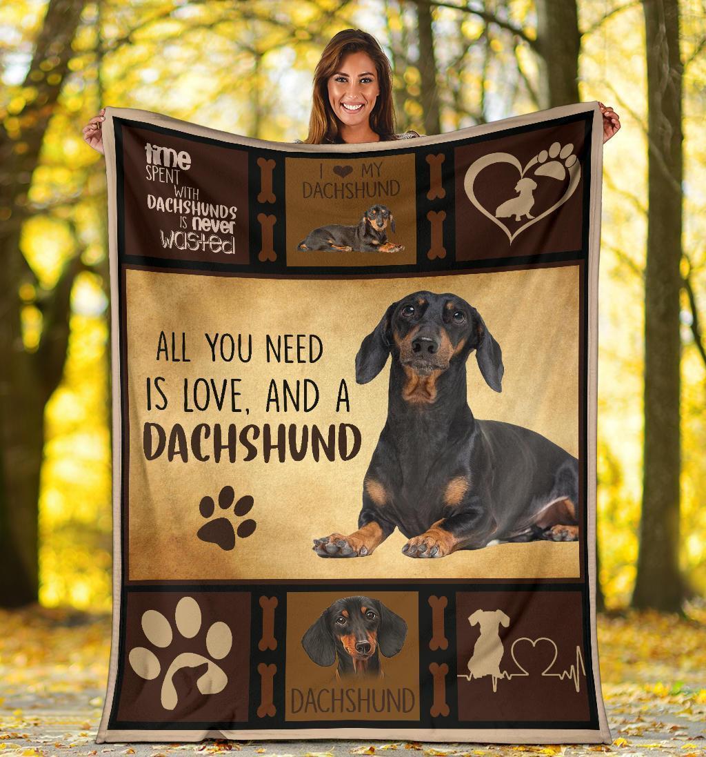 All You Need Is A Dachshund Dog Fleece Blanket Funny-Gear Wanta