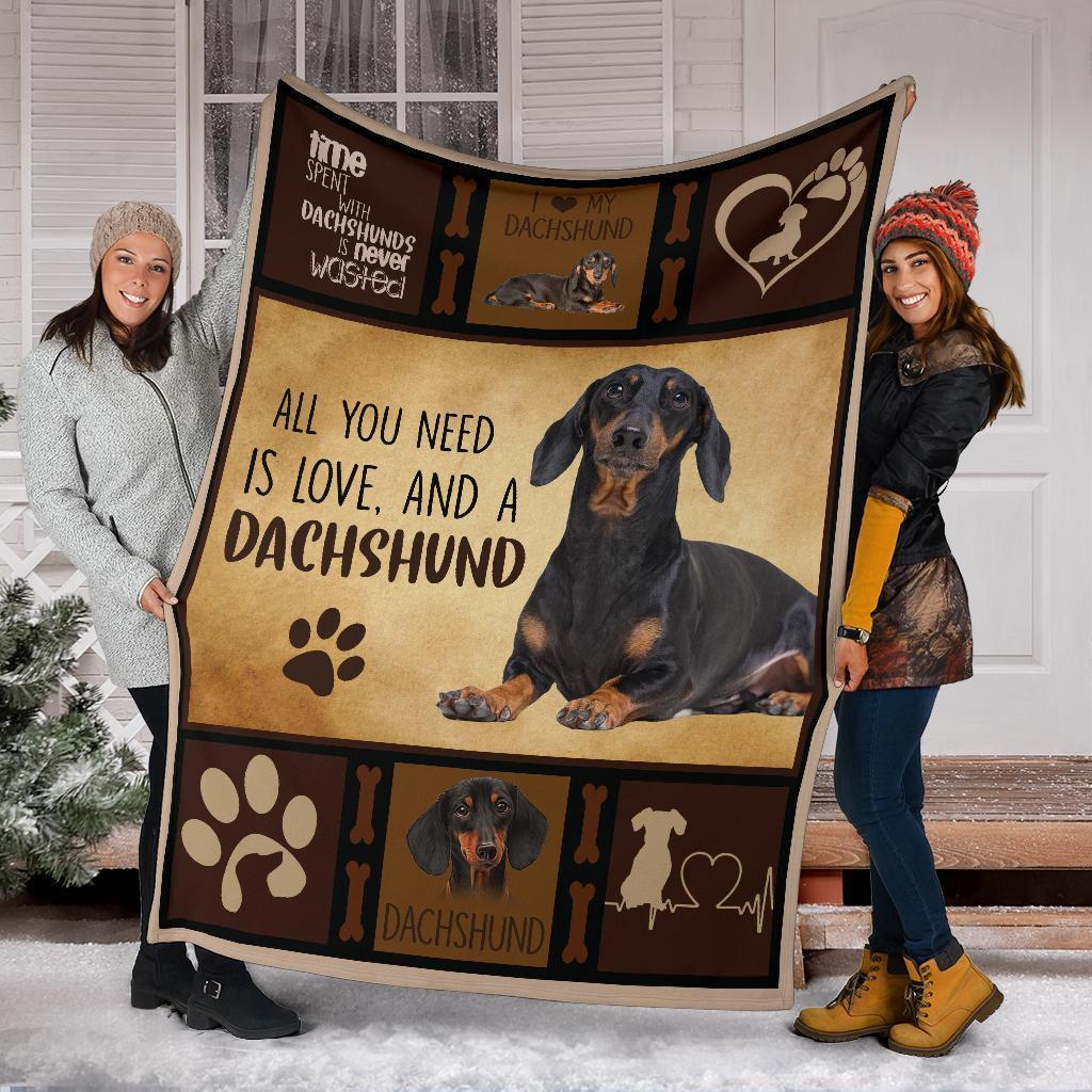 All You Need Is A Dachshund Dog Fleece Blanket Funny-Gear Wanta