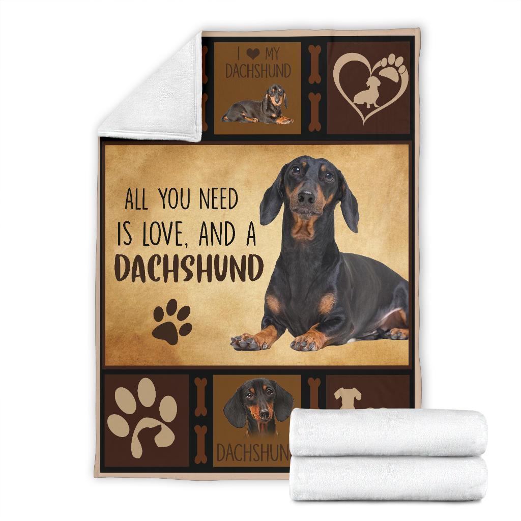 All You Need Is A Dachshund Dog Fleece Blanket Funny-Gear Wanta