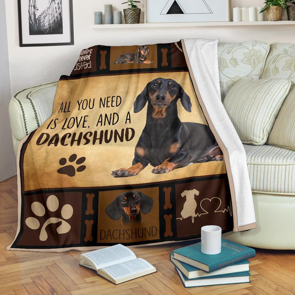 All You Need Is A Dachshund Dog Fleece Blanket Funny-Gear Wanta