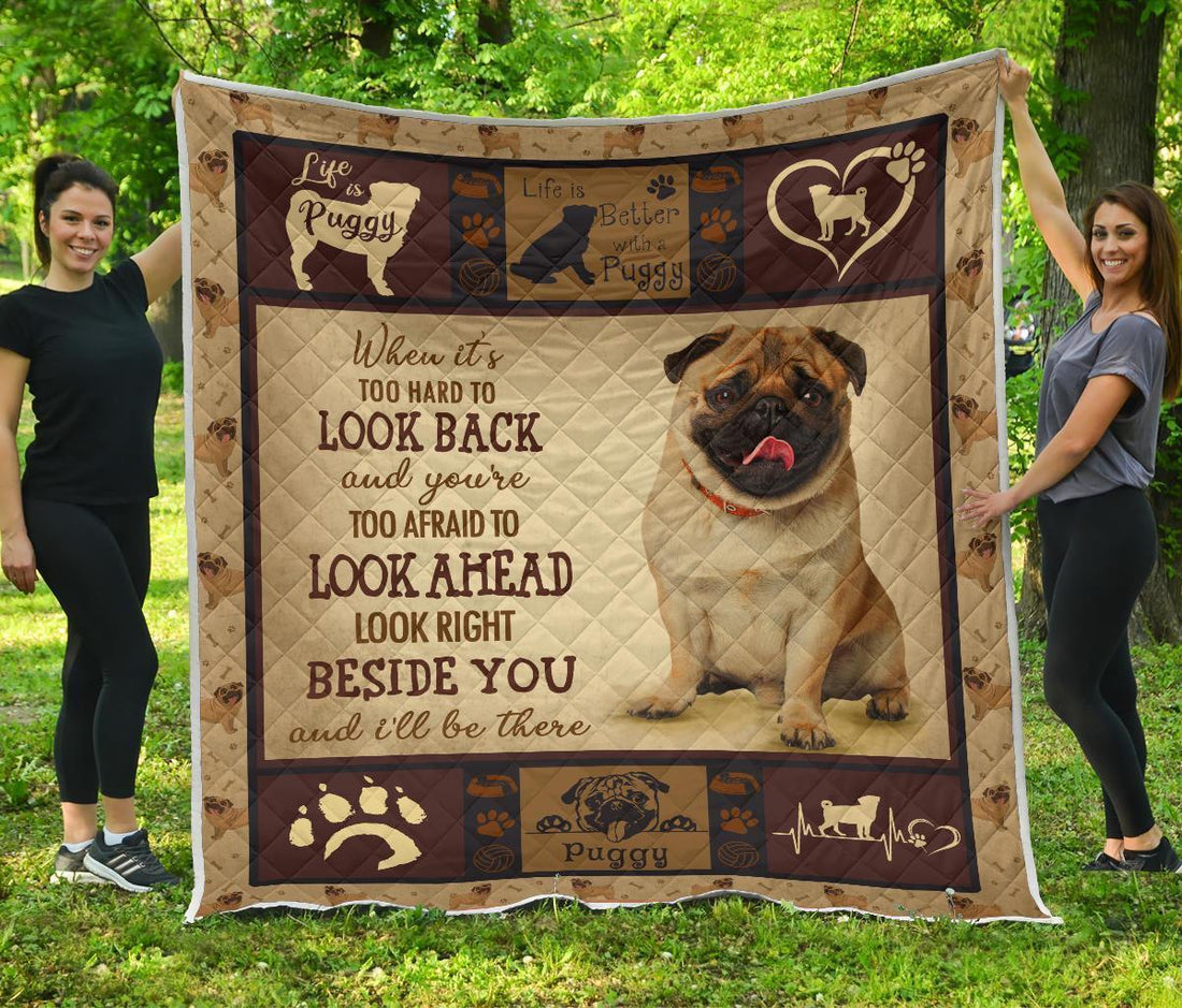 Alway Beside You Pug Quilt Blanket For Pug Dog Lover-Gear Wanta