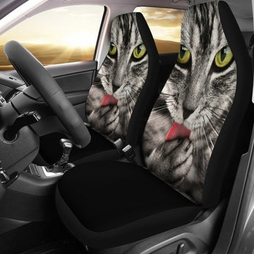 Amazing Cat Licking Cat Car Seat Covers For Cat Lovers-Gear Wanta